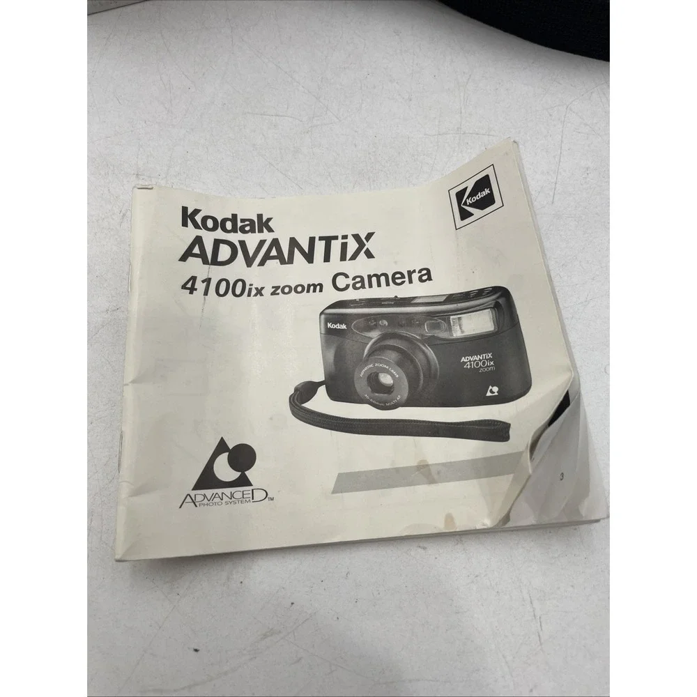Kodak Advantix 4100ix Zoom APS Film Camera w/ Case & Manual - Tested - Vtg 90s